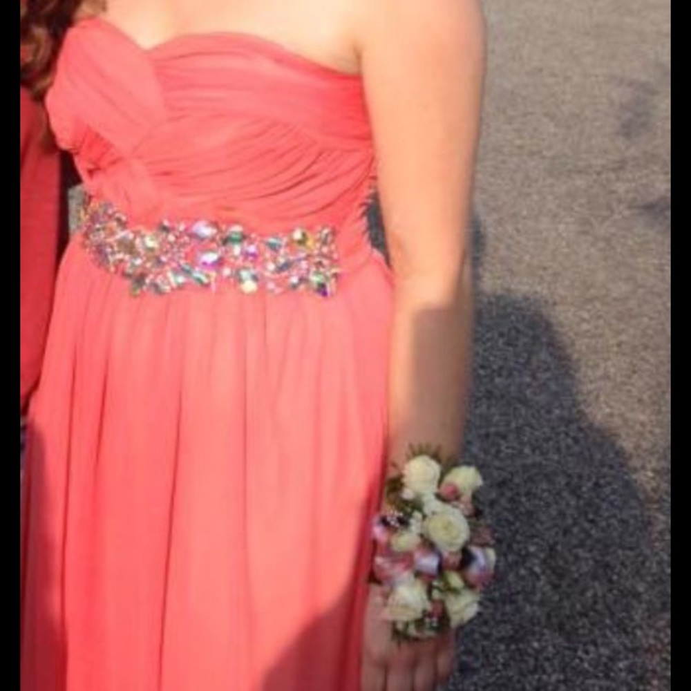 Peach Strapless Dress